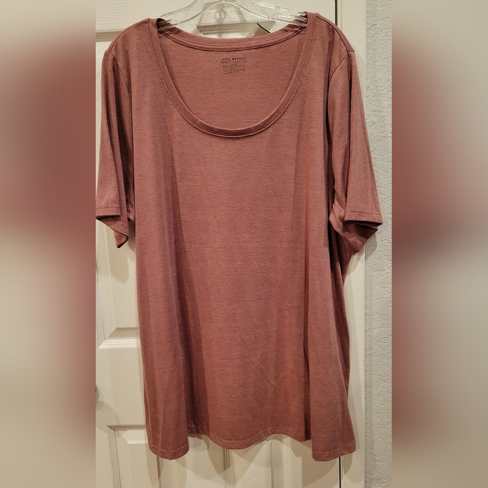 Lane Bryant Dusty Rose Short Sleeve Top